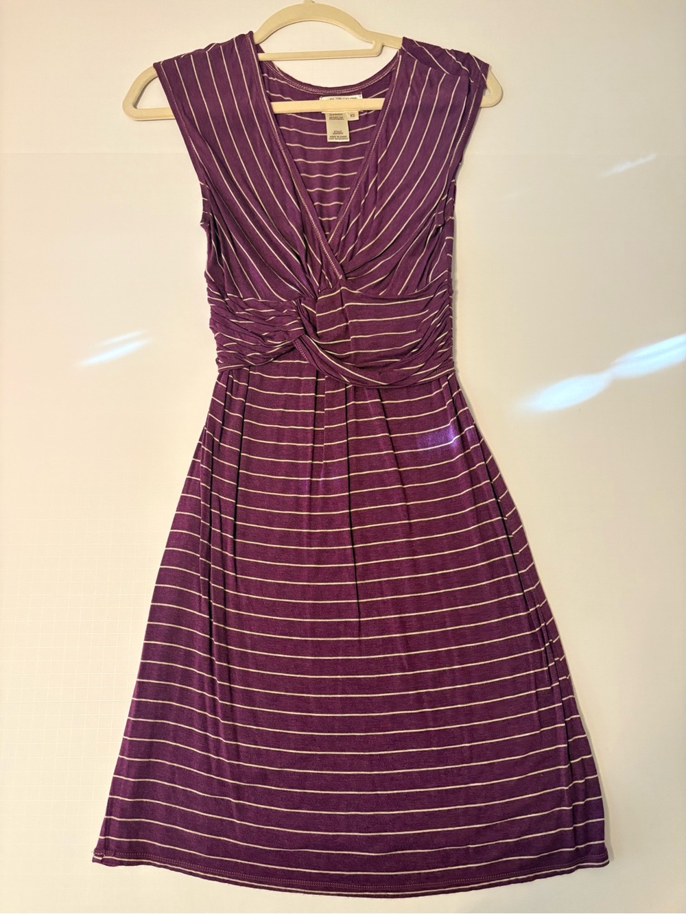 Kacey Montoya’s Closet | Max Studio Striped Purple Midi Dress with Twist Front